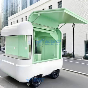 Camion de restauration blanc personnalisé avec intérieur vert, remorque de restauration rapide à vendre en Europe et en Australie - Product Image 1