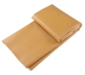 Free Sample Provide Light Brown Smooth Faux Leather Soft Fabric Waterproof Vinyl Synthetic Leather For Sofa