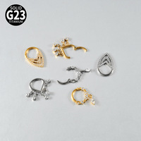 Getta G23 Anneau de nez en titane avec pampille et zircon, clicker segmenté, bijou d'oreille tendance pour femme