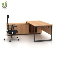 Bureau de direction incurvé IULTRA, forme ovale moderne et luxueuse, table de bureau pour PDG, finition blanc brillant, bois écologique, garantie 10 ans