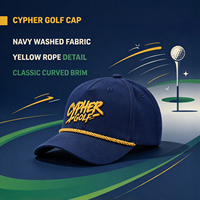 Casquette de baseball en coton lavé pour homme, multicolore, classique, à visière incurvée, avec logo brodé 3D personnalisé et décor en corde torsadée