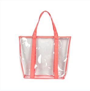 Sacs de shopping en PVC transparent de qualité supérieure, écologiques, en gros, imperméables, avec logo imprimé personnalisé - Product Image 4