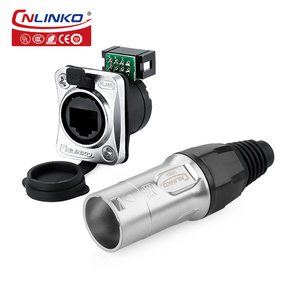 Cnlinko ngoài trời cáp kết nối <span class=keywords><strong>RJ45</strong></span> Cắm Công Nghiệp Ethernet kết nối không thấm nước IP67 kim loại <span class=keywords><strong>RJ45</strong></span> kết nối - Product Image 3