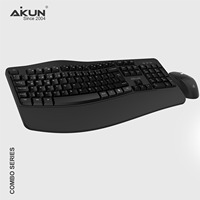 Combo de Teclado y Ratón Inalámbrico Aikun BT9830X con Teclas Wave, Modo Dual de 5.0 y 2.4GHz para Windows Office