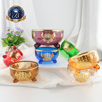 Ensemble de bols de service islamiques arabes de luxe, 1 grand, 6 petits et 6 bols décorés de couleurs, dernier design pour le Ramadan et la table familiale, vente en gros
