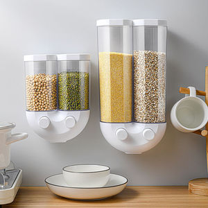 2022 hot sell kitchen accessories Kitchen tools storage boxes Wall-Mounted Press type Cereal Dispenser Bulk Dry Food container