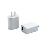 Chargeur mural GaN 40W à charge rapide Type-C+USB-A PD, prise UK ignifuge pour appareil photo/tablette/ordinateur portable/téléphone portable, certifié CE/FCC/UKCA