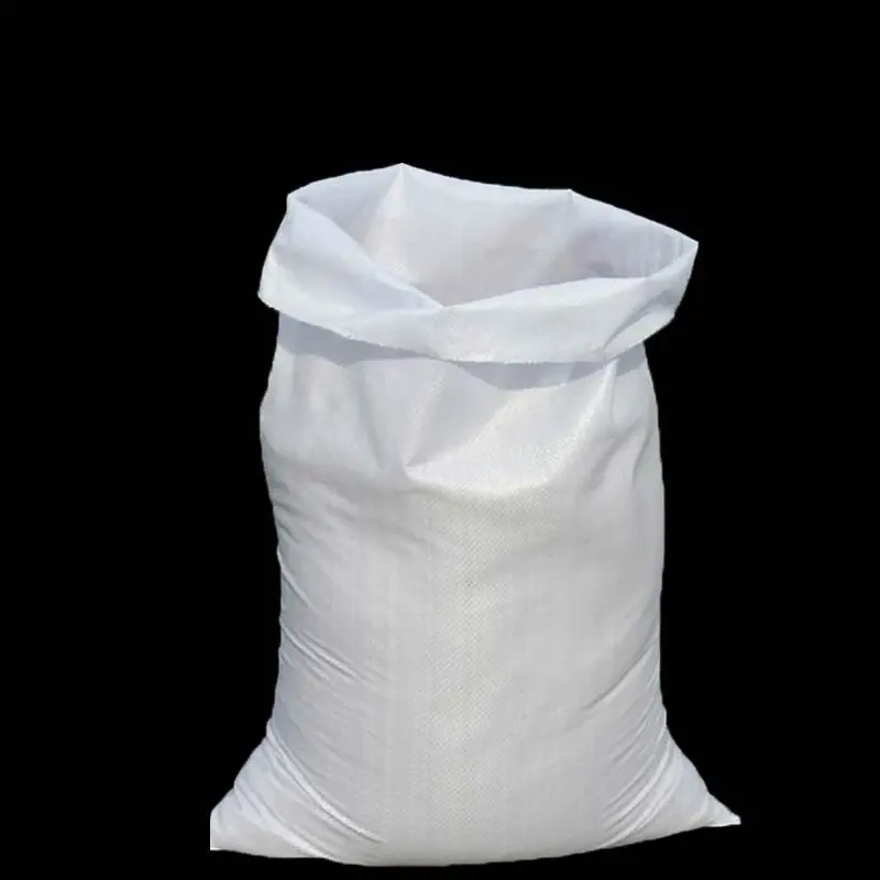 चीन प्रतिस्पर्धी मूल्य पुनर्नवीनीकरण सफेद 50kg पीपी बुना बैग की चीनी
