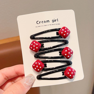 Pinza para el pelo de niña con diseño de lunares rojos, para flequillo o cabello suelto, pequeña, que no daña el cabello. - Product Image 4