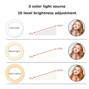 Anneau lumineux LED tricolore de 10 pouces avec trépied de 2 m pour maquillage, diffusion en direct et vidéos TikTok – Vente en gros - Product Image 3