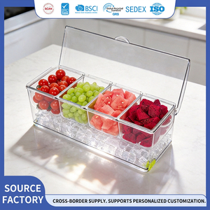 Minimalist Transparent Plastic Divided Food Container Freshness Preservation Dishwasher Safe Eco-Friendly for Kitchen Party Use - Product Image 5