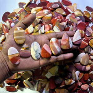 Pierres précieuses d'affection : Magnifique collection de cabochons en jaspe mookaite naturel de qualité, polis et lisses, pour la fabrication de bijoux de guérison - Product Image 1