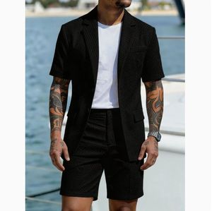 Nouvel <span class=keywords><strong>ensemble</strong></span> deux pièces de costume léger à manches courtes pour hommes, style européen, américain et britannique 2026 - Product Image 6