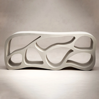 Table console en marbre perforé bio Dream Home, sculpture creuse cellulaire courbe, mobilier d'entrée design