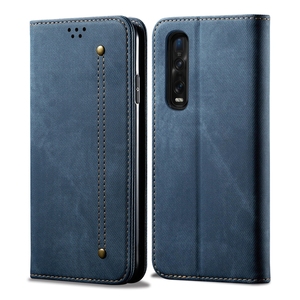 Protector de teléfono para OPPO Find <span class=keywords><strong>X2</strong></span> <span class=keywords><strong>Pro</strong></span>, textura vaquera, estilo Casual, Funda de cuero con tapa Horizontal - Product Image 1