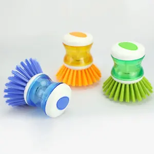 Liquid Soap Pressure Washing Brush Pot Dish Bowl Cleaning Brushes Scrubber Hand Washing Creative Kitchen Tools