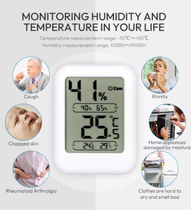 डिजिटल एलसीडी इनडोर परिवेश आर्द्रता तापमान मीटर मिनी-अधिकतम थर्मामीटर के साथ मिनी-मैक्सिमी हाइग्रोमीटर - Product Image 3