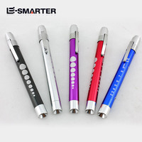 Promocional portátil Doctor Led Pen Light Flatheaded Medical Light Batería de aluminio Mini Pen Torch Led Linterna con clip