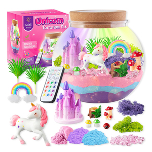 JOYSUN Plastic Light-Up Animals &amp; Nature Theme <strong>Terrarium</strong> <strong>Kit</strong> for Kids DIY LED Night Light Educational Gift for Girls Ages 7-12 - Product Image 1