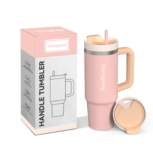 Nuevo Vaso Personalizado con <span class=keywords><strong>Logo</strong></span> Grabado de 40oz sin Plomo 2025, Taza de Viaje de Acero Inoxidable de 40oz con Asa y Tapas - Product Image 1