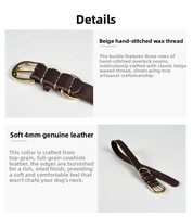 Collier pour chien en cuir véritable fait main, en cuir de vachette pleine fleur, cousu, pour petits et moyens chiens, vente en gros, directement de l'usine