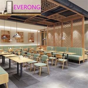 Chaises et tables modulaires pour petit restaurant, tables et chaises de restauration rapide, longues chaises de banquette de café à vendre - Product Image 2