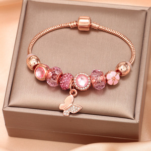 Cross-border Trendy Heart Pan-style DIY <strong>Dreamcatcher</strong> Cartoon Kulomi Large Hole Beaded Girlfriend Crystal Gold Plated <strong>Bracelet</strong> - Product Image 4