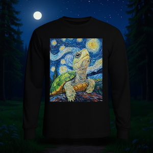 T-shirt à manches longues avec motif tortue style Van Gogh Starry Night - Product Image 3