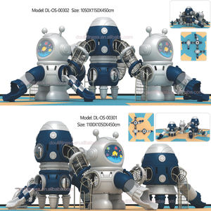 Dream Children Outdoor OORT Planet Theme Climbing Net Tunnel LLDPE Slide Playground with Dia. Poteaux verticaux de 114mm - Product Image 4