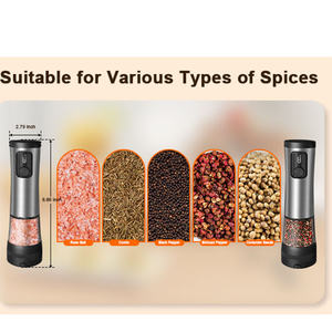 US Wiederaufladbares 2-Gang Elektrisches Salz- & Pfeffermühlen-Set aus Metall mit Automatischer Mahlfunktion, Einstellbarer Mahlgradeinstellung und Ladestation - Product Image 6
