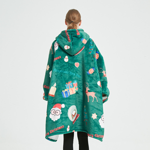 Usine <span class=keywords><strong>pas</strong></span> <span class=keywords><strong>cher</strong></span> hiver luxe chaud portable <span class=keywords><strong>couverture</strong></span> unisexe surdimensionné sherpa <span class=keywords><strong>couverture</strong></span> de noël à capuche grandes couvertures jette pour l'hiver - Product Image 6