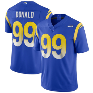 Maglia da Football americano da uomo Los Angeles #17 Puka Nacua #10 Cooper Kupp #99 Aaron Donald cucita con maniche corte - Product Image 3