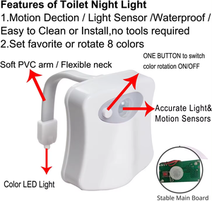 OEM <strong>Toilet</strong> Night <strong>Light</strong> Motion <strong>Sensor</strong> 16 Color <strong>Toilet</strong> Bowl Night <strong>Light</strong> Color Changing Bathroom Accessory Smart Led <strong>Toilet</strong> <strong>Light</strong> - Product Image 4