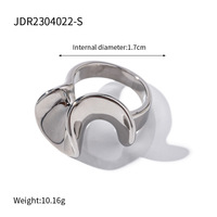 Bague Yazi double couche en acier inoxydable plaqué or 18 carats, étanche, accessoire romantique pour femme, vente en gros