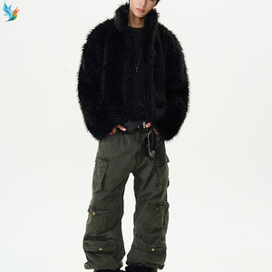 <span class=keywords><strong>Manteau</strong></span> <span class=keywords><strong>d</strong></span>'<span class=keywords><strong>hiver</strong></span> streetwear chaud <span class=keywords><strong>pour</strong></span> <span class=keywords><strong>homme</strong></span>, coupe oversize, en fausse fourrure grise, style shaggy, avec col montant, idéal <span class=keywords><strong>pour</strong></span> le quotidien - Product Image 6