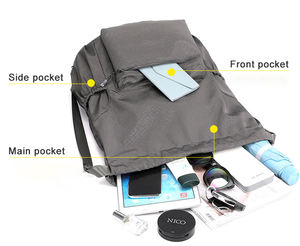 กระเป๋าไนลอนนักเรียนเชือกรูดขนาดใหญ่ดีไซน์2025ออกแบบได้ตามต้องการวัสดุโพลีเอสเตอร์กันน้ำพับเก็บได้ - Product Image 3