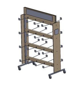 Đáng tin cậy nhà máy bán lẻ hat thương hiệu vớ cửa hàng lịch thi đấu móc kim loại Móc áo đôi dép đứng hiển thị với bánh xe - Product Image 3