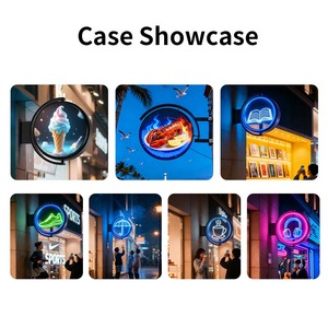 Tùy chỉnh 3D Holographic LED hộp đèn quảng cáo hiển thị Fan đơn giản hoạt động trong nhà/ngoài trời thang máy rạp chiếu phim nhà hàng cảm ứng - Product Image 4