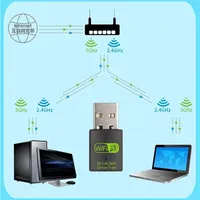 USB WiFi BT 5,0 600Mbps adaptador de banda dual 2,4G 5GHZ USB WiFi5 red inalámbrica WLAN red Dongle controlador gratuito Dongle