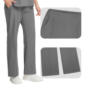 Handwashing Suit Two Piece Set Loose Fit Unisex Hospital Nurse Uniform Moisture Wicking Split Set Azure Burgundy Gray Dark Green - Product Image 3