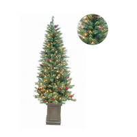 Sapin de Noël artificiel classique en PVC entièrement recouvert, de haute qualité, avec lumières LED, 4-10 pieds, pour usage intérieur