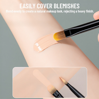 Ensemble de 3 pinceaux de maquillage professionnels doux pour les yeux, pinceaux à sourcils coudés pour le visage, outil de beauté, logo personnalisé