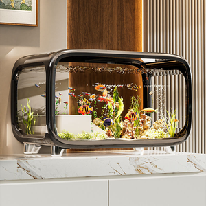 2025 Nieuwe Hot Selling Ultra Heldere Plastic Ecologische 1.5L Moderne <span class=keywords><strong>Mini</strong></span> <span class=keywords><strong>Aquarium</strong></span> Tank Accessoires met Waterpomp Zhuoou - Product Image 2