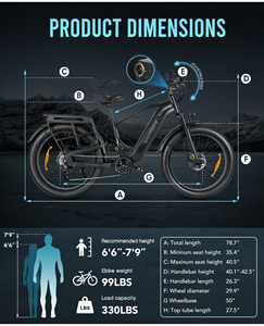 Vélo de montagne électrique hybride SAMEBIKE STORM OEM avec moteur à moyeu arrière, frein à disque hydraulique, 8 vitesses, alliage d'aluminium, moteur sans balais - Product Image 2