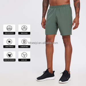 OEM Custom Logo Men Casual Mid Elastic Waist Sports Gym Shorts Polyester Spandex Quick Dry Breathable Running <b>Athletic</b> Shorts - Product Image 1