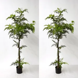 Artificial Plants Tree Home Decor Plants Pots Fake Plants Indoor Palm Bonsai Tree Plastic Garden Landscaping Modern Green ZR4001