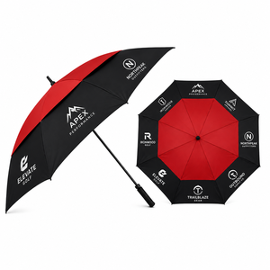 Parapluie publicitaire personnalisé pour salon professionnel, parapluie de golf droit résistant au vent en polyester, cadeau promotionnel pour branding d'entreprise - Product Image 1