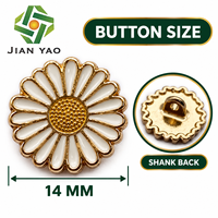 Kancing Bunga Resin Epoksi OEM ODM, Kancing Logam Sunflower Custom untuk Aksesoris Pakaian Fashion