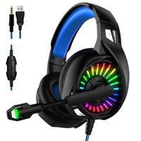 Headset Komputer E-sports Game Bass Berat Bercahaya 7.1 Channel Headphone E-sport dengan Driver 50mm dan Konektor Micro USB