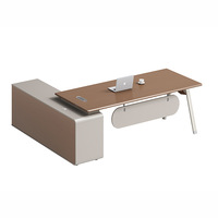 Ensemble de bureau exécutif moderne et minimaliste, bureau de direction en bois + armoire de classement, achat unique en direct d'usine pour une personne